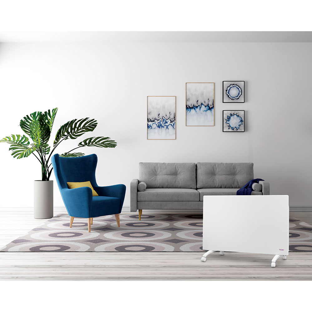 Convector electric de podea TESY CN 052 200 EI CLOUD F, 2000W, Wi-Fi, Termostat reglabil, alb