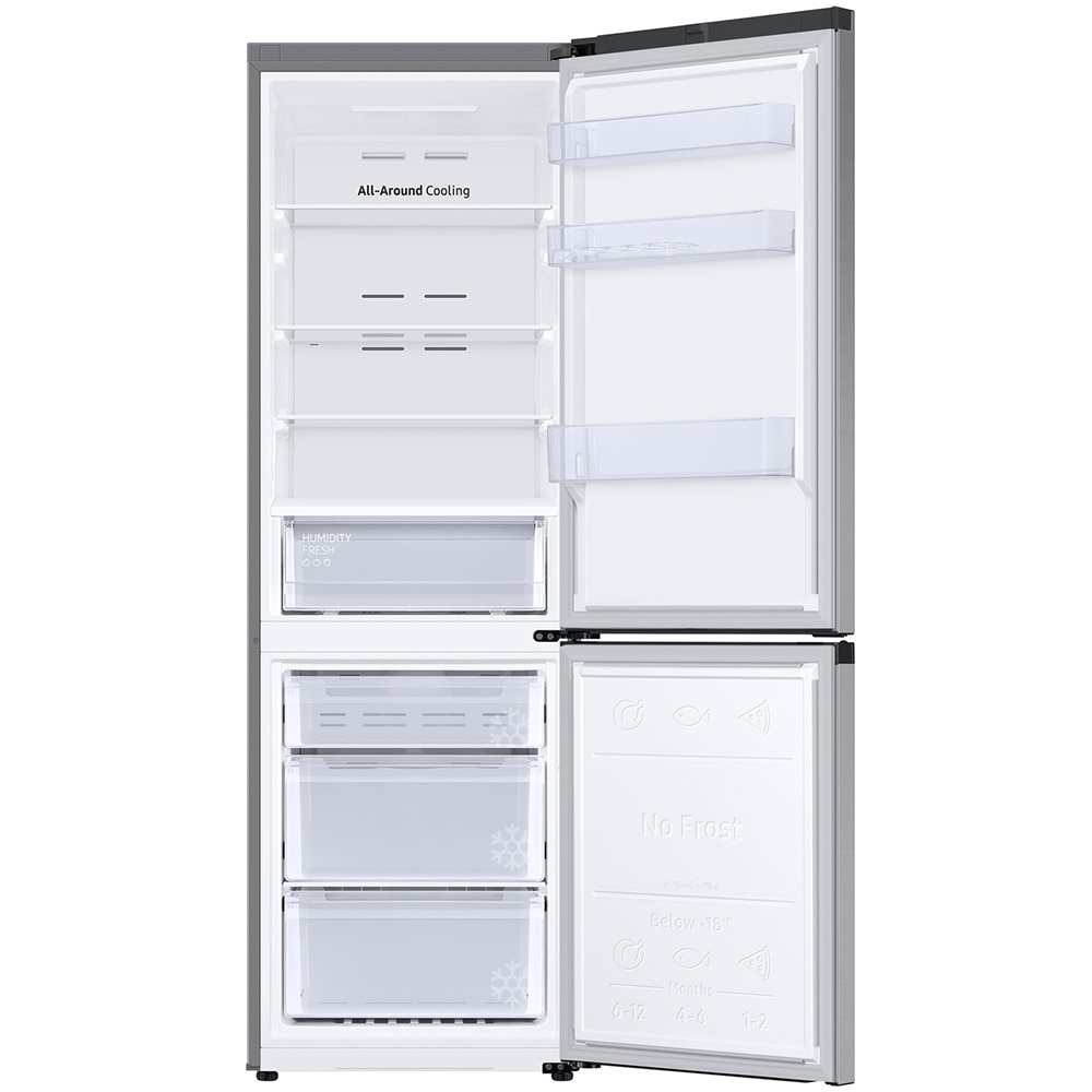 Combina frigorifica SAMSUNG RB34C600DSA/EF, No Frost, 344 l, H 185.3 cm, Clasa D, Wi-Fi, argintiu