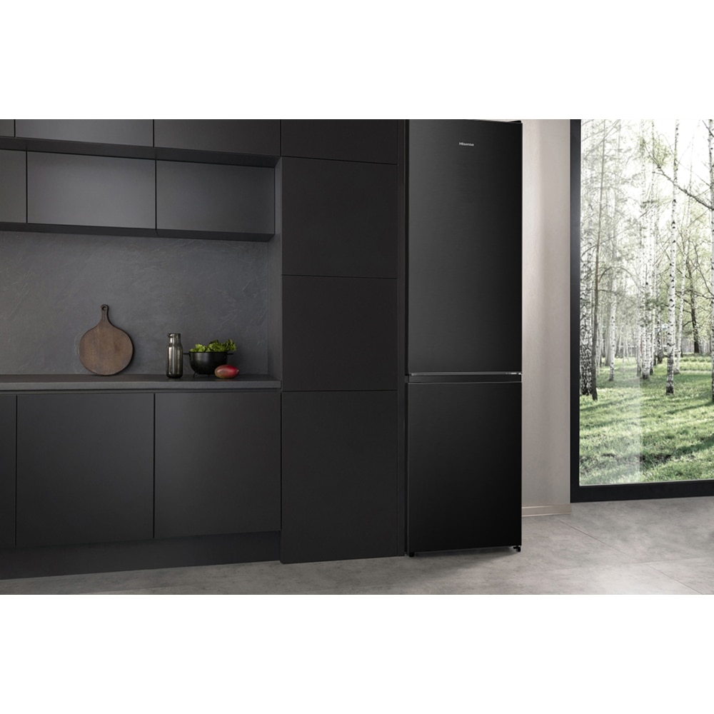 Combina frigorifica HISENSE RB440N4AFA, Total No Frost, 336 l, H 201.7 cm, Clasa A, negru