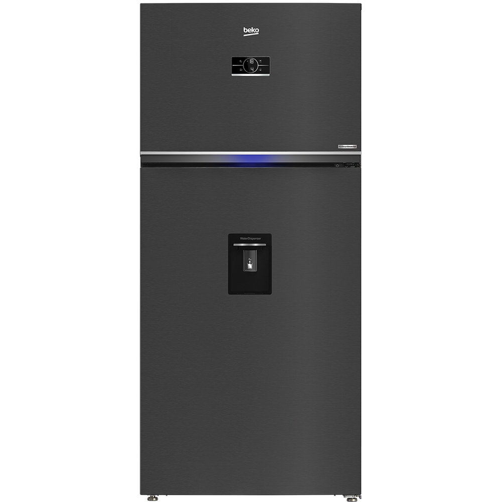 Frigider cu doua usi BEKO RDNE650E40DZXBRN1, No Frost, 630 l, H 187 cm, Clasa E, Dozator apa, dark inox