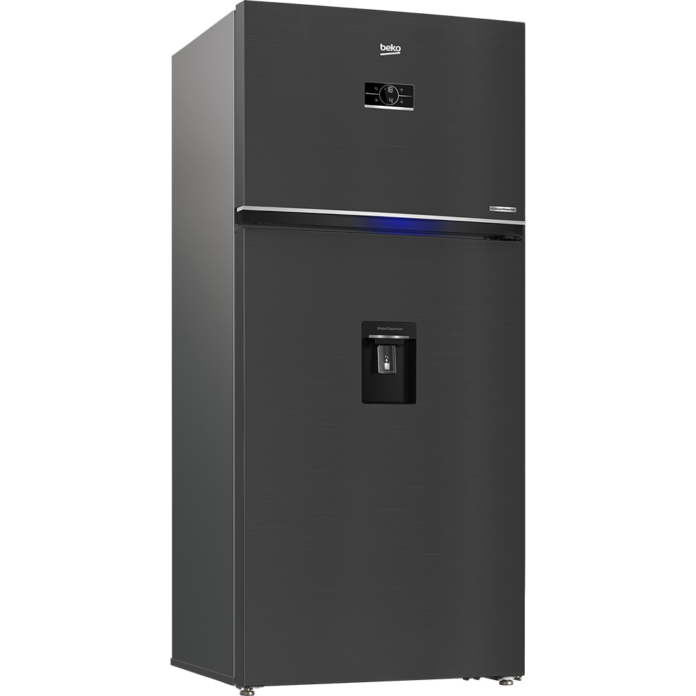 Frigider cu doua usi BEKO RDNE650E40DZXBRN1, No Frost, 630 l, H 187 cm, Clasa E, Dozator apa, dark inox