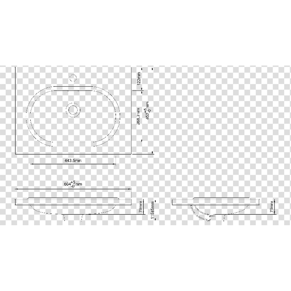 Lavoar incorporabil GoodHome Cavally, rasina, 60 x 45 cm, negru