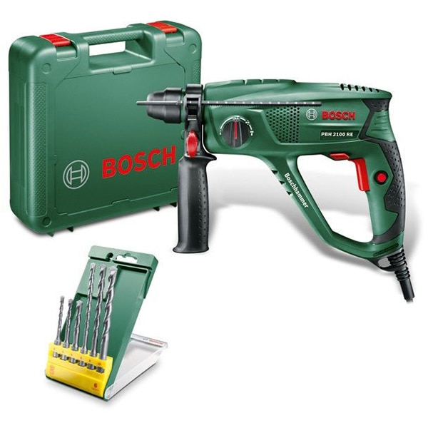 Ciocan rotopercutor BOSCH PBH 2100 RE, 550W, 1.7J, 2300RPM, 5800BPM, SDS Plus, cutie plastic