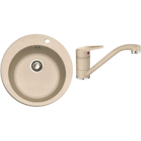 Pachet chiuveta FRANKE ROG 610, 1 cuva, granit + Baterie Novara Plus, avena