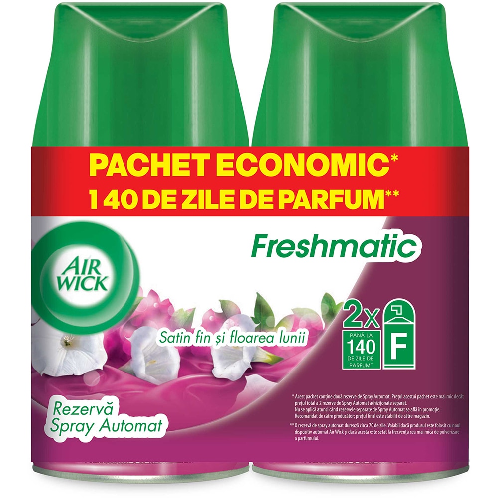 Pachet rezerve odorizant camera AIR WICK Freshmatic Satin/Moon Lily, 2x250ml