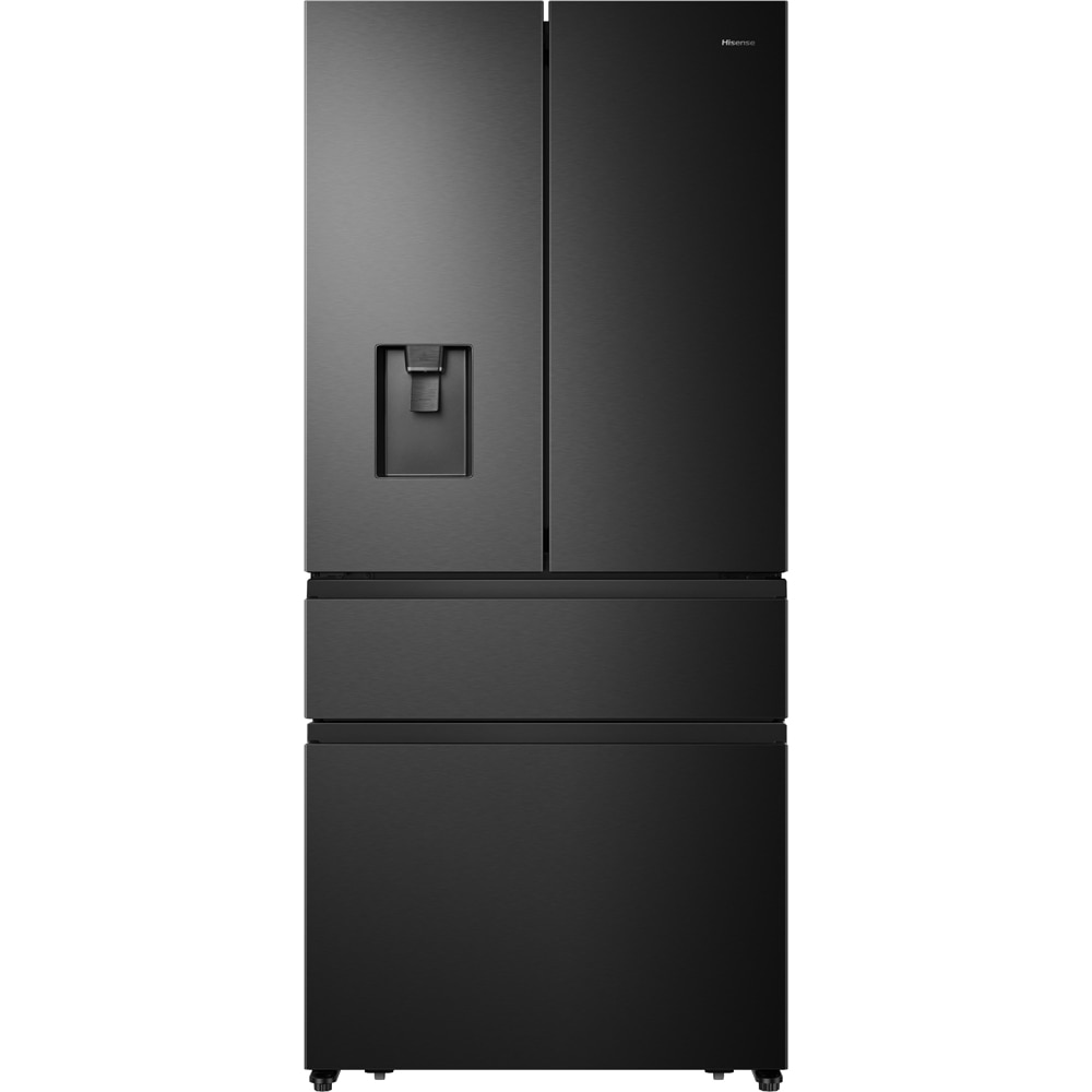 Side by Side HISENSE RF540N4WFE, Total No Frost, 480 l, H 182 cm, Clasa E, Dozator apa, negru