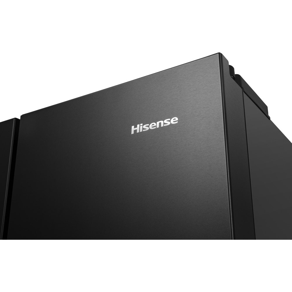Side by Side HISENSE RF540N4WFE, Total No Frost, 480 l, H 182 cm, Clasa E, Dozator apa, negru
