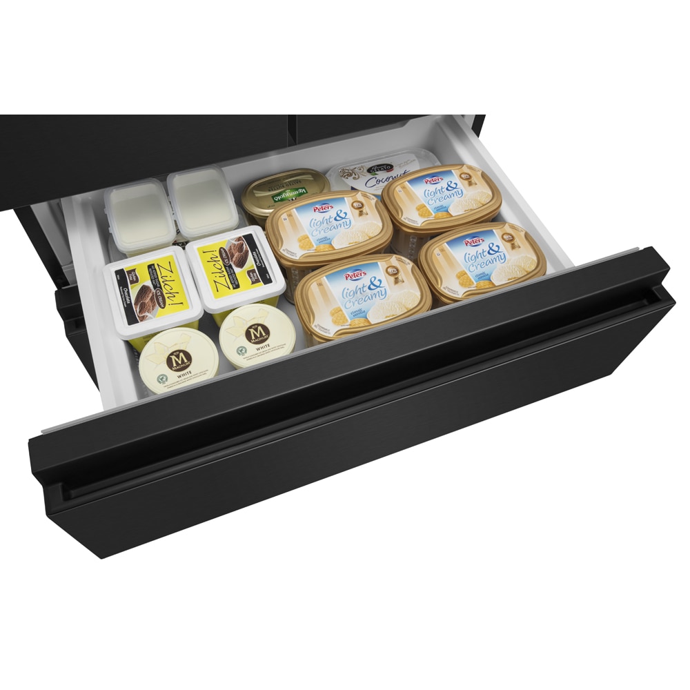 Side by Side HISENSE RF540N4WFE, Total No Frost, 480 l, H 182 cm, Clasa E, Dozator apa, negru