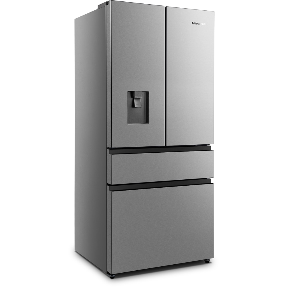 Side by Side HISENSE RF540N4WIE, Total No Frost, 480 l, H 182 cm, Clasa E, Dozator apa, inox
