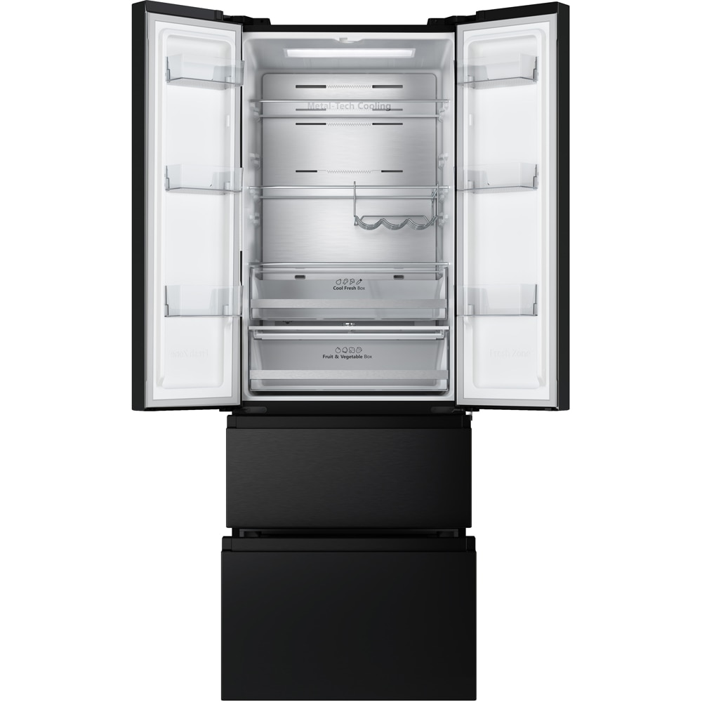 Side by Side HISENSE RF632N4AFE1, Total No Frost, 485 l, H 200 cm, Clasa E, Wi-Fi, negru