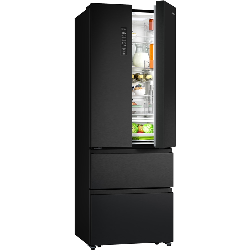 Side by Side HISENSE RF632N4AFE1, Total No Frost, 485 l, H 200 cm, Clasa E, Wi-Fi, negru