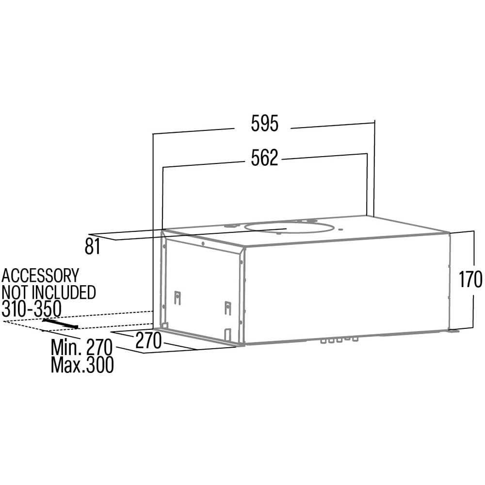 Hota incorporabila CATA Ritma 60 X, 1 motor, 480 m3/h, L 60 cm, inox