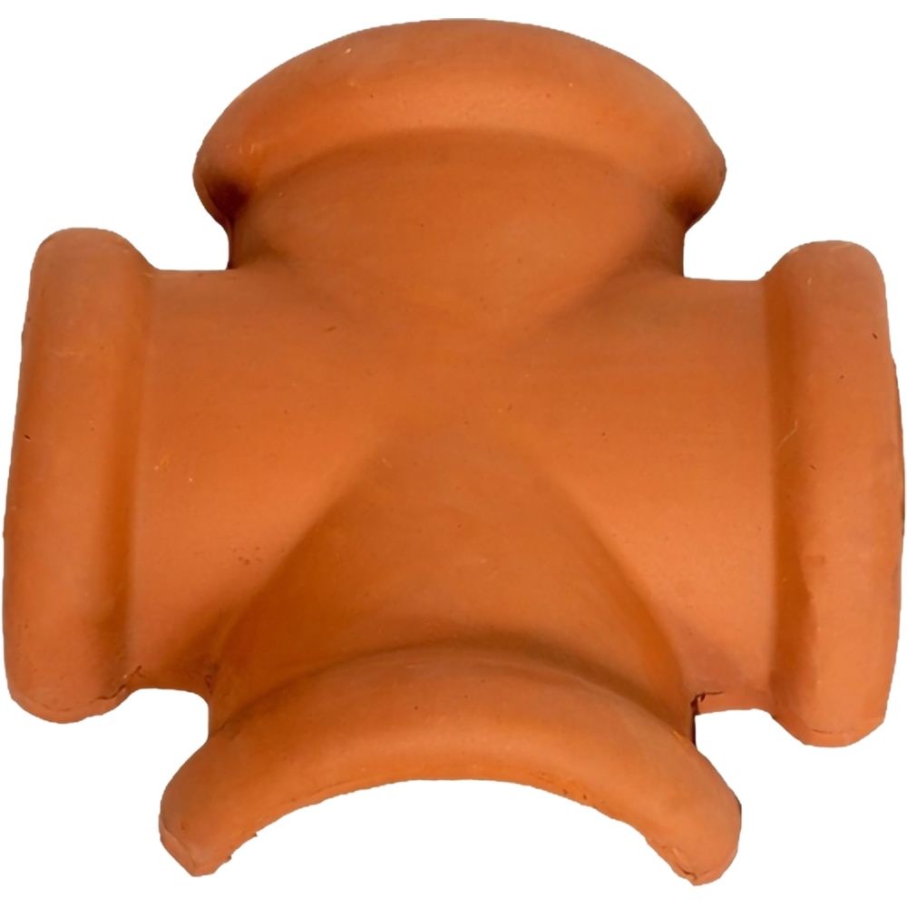 Ramificatie coama in 4 ape dreapta LEIER, caramiziu (RAL 8004), 12 mm, 41 x 41 cm