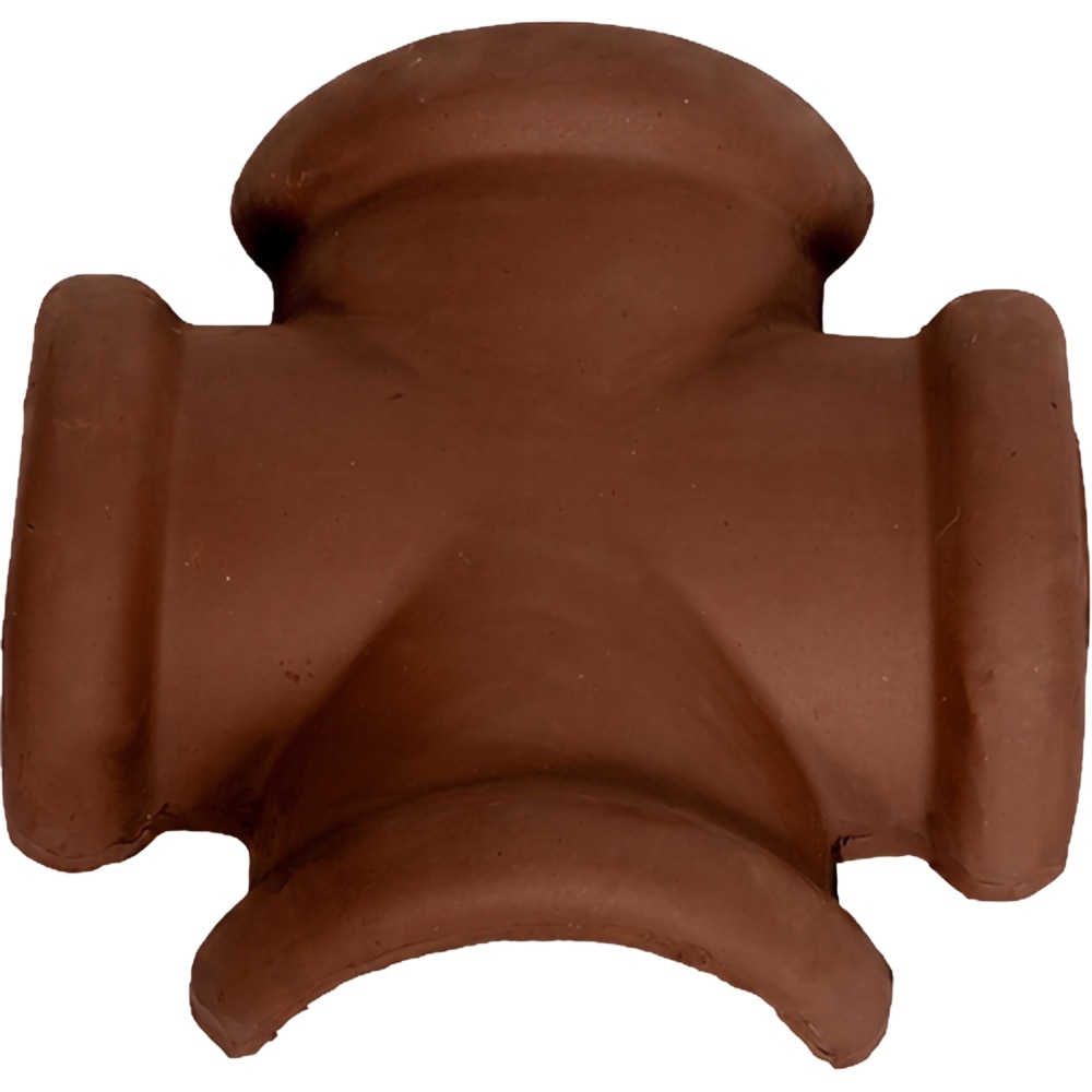 Ramificatie coama in 4 ape dreapta LEIER, maro (RAL 8015), 12 mm, 41 x 41 cm