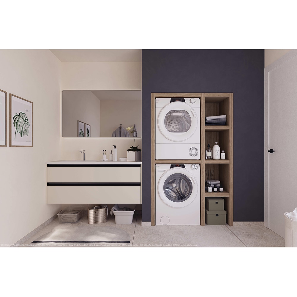 Uscator de rufe CANDY RO EH9N2TE-S, Pompa de caldura, 9 kg, 14 programe, Clasa D, Wi-Fi, alb