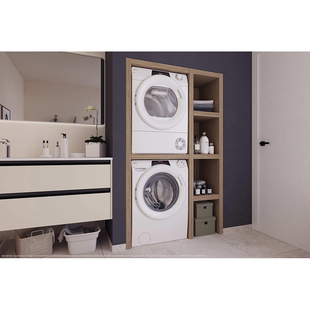 Uscator de rufe CANDY RO EH9N2TE-S, Pompa de caldura, 9 kg, 14 programe, Clasa D, Wi-Fi, alb