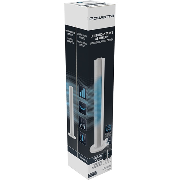 Ventilator turn ROWENTA Urban Cool VU6720F0, 3 trepte viteza, 40W, alb