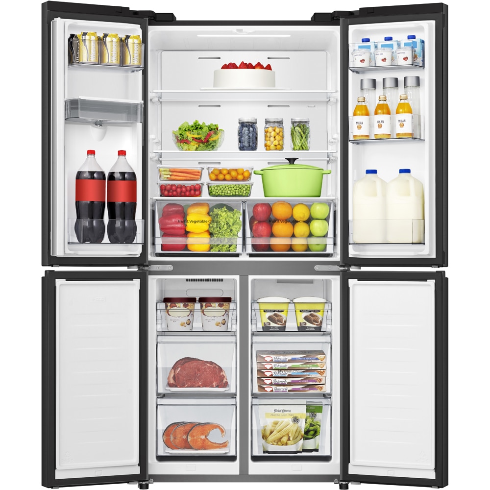 Side by Side HISENSE RQ5P470SMFE, Total No Frost, 483 l, H 178.5 cm, Clasa E, Dozator apa, Wi-Fi, negru