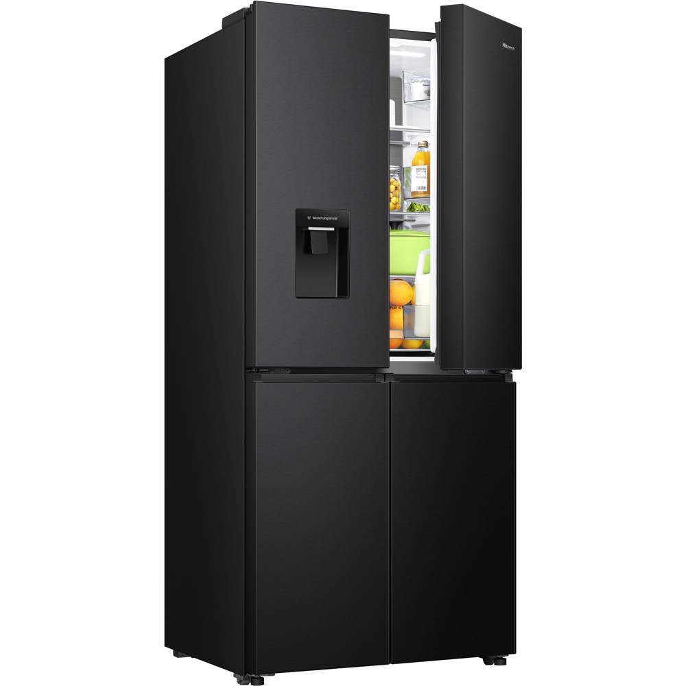 Side by Side HISENSE RQ5P470SMFE, Total No Frost, 483 l, H 178.5 cm, Clasa E, Dozator apa, Wi-Fi, negru