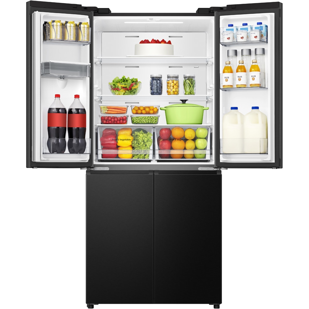 Side by Side HISENSE RQ5P470SMFE, Total No Frost, 483 l, H 178.5 cm, Clasa E, Dozator apa, Wi-Fi, negru