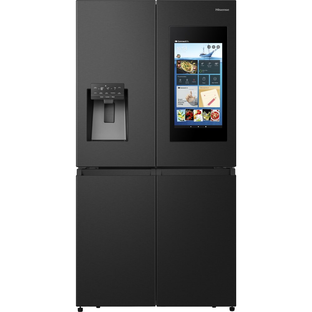 Side by Side HISENSE RQ760N4IFE, Total No Frost, 577 l, H 178.5 cm, Clasa E, Dozator apa, Wi-Fi, negru