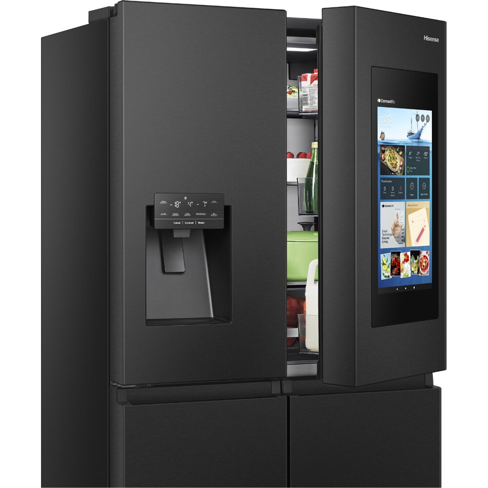 Side by Side HISENSE RQ760N4IFE, Total No Frost, 577 l, H 178.5 cm, Clasa E, Dozator apa, Wi-Fi, negru