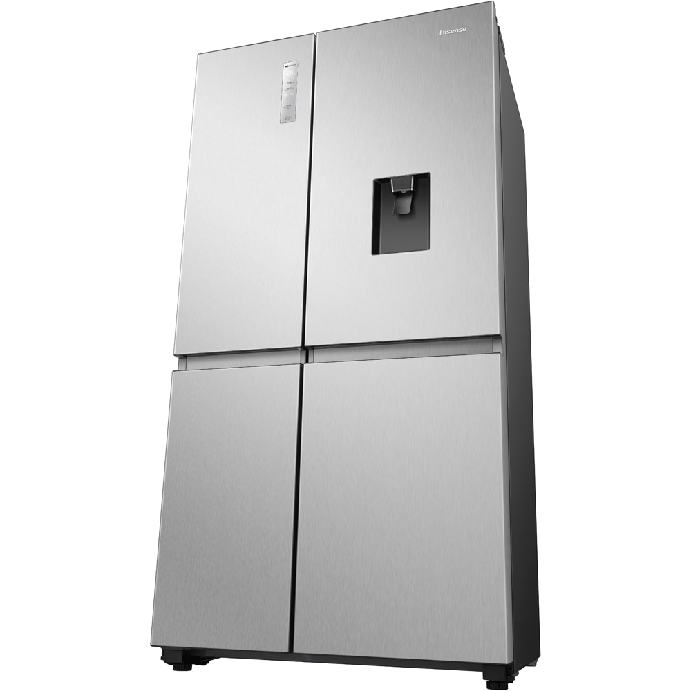 Side by Side HISENSE RS840N4WCE, Total No Frost, 649 l, H 179.5 cm, Clasa E, Dozator apa, Wi-Fi, argintiu
