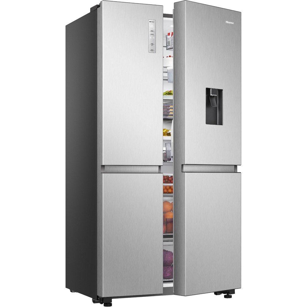 Side by Side HISENSE RS840N4WCE, Total No Frost, 649 l, H 179.5 cm, Clasa E, Dozator apa, Wi-Fi, argintiu