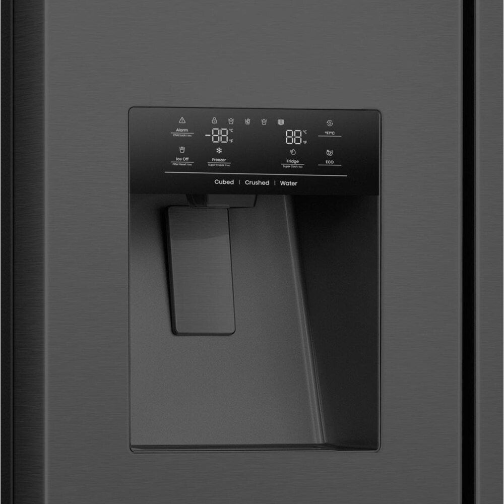 Side by Side HISENSE RS9P628GPFE, Total No Frost, 614 l, H 179 cm, Clasa E, Wi-Fi, negru