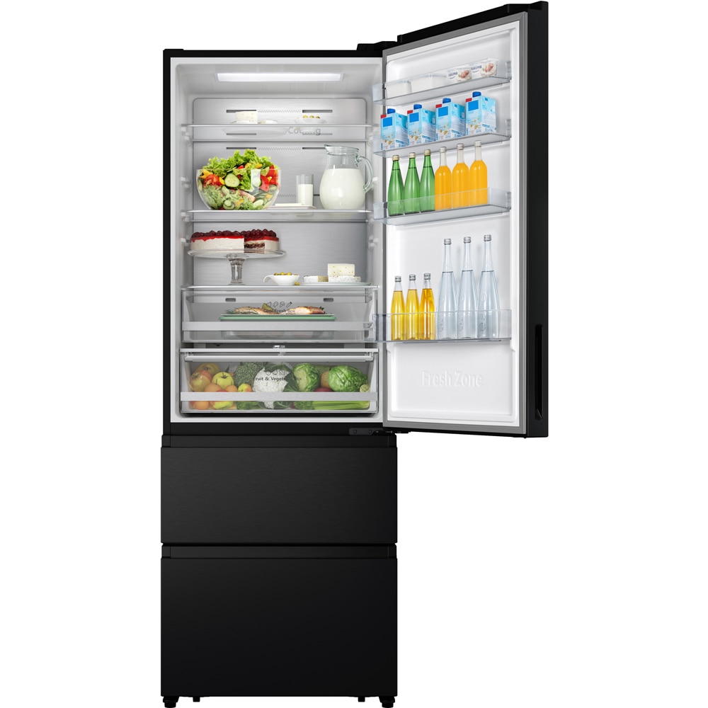Combina frigorifica HISENSE RT641N4AFE1, Total No Frost, 493 l, H 200 cm, Clasa E, Wi-Fi, negru