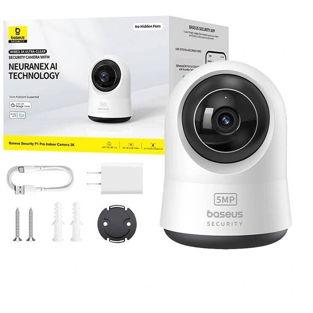 Camera IP Wireless BASEUS P1 Pro, 3K, 1620p, IR, Night Vision, alb