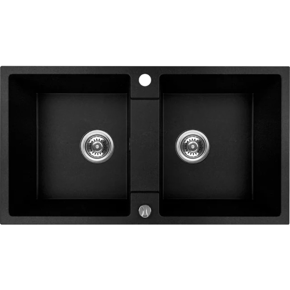 Chiuveta bucatarie KUCHINOX Sapri, 2 cuve, compozit granit, negru
