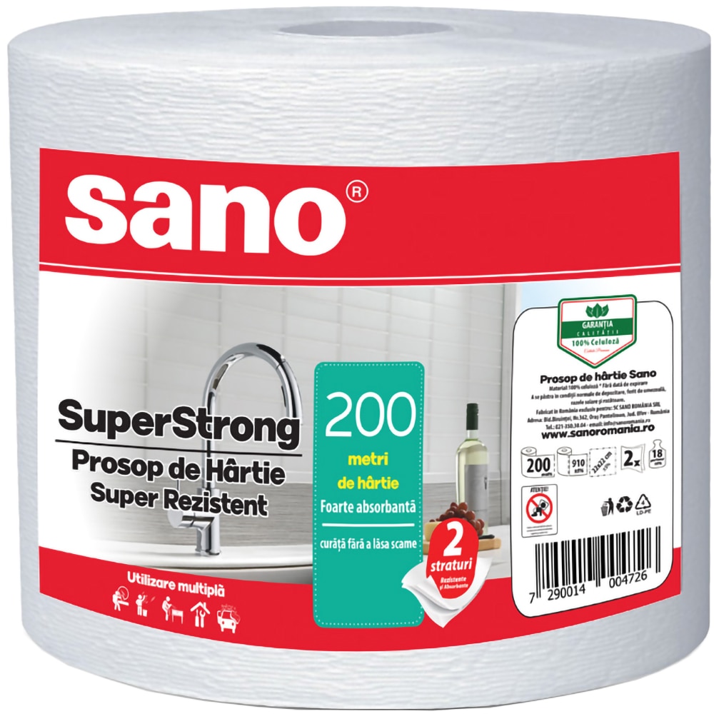 Prosoape de hartie SANO, 2 straturi, 1 rola