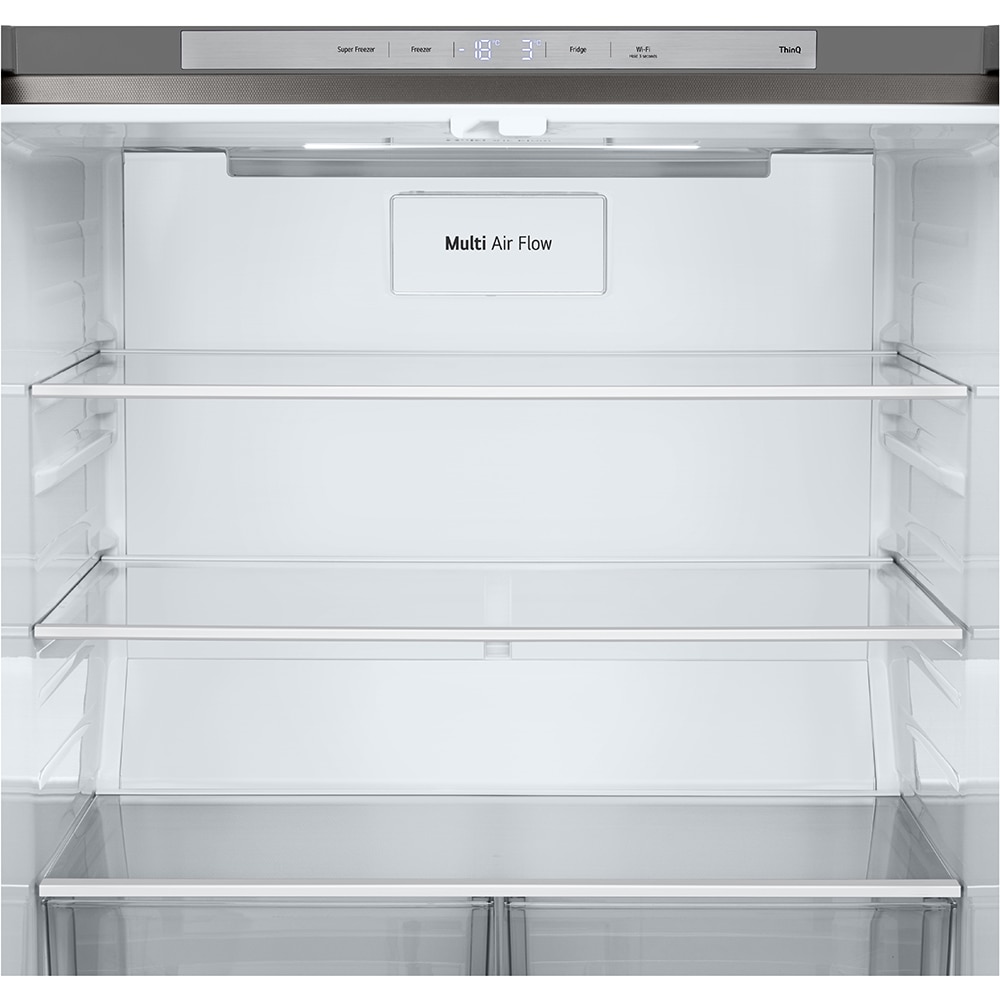 Side by Side LG GMB860PYDE, No Frost, 530 l, H 179 cm, Clasa E, argintiu