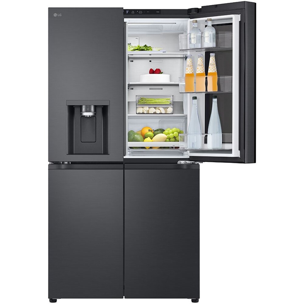 Side by Side LG GMG960EVEE, No Frost, InstaView, 638 l, H 179 cm, Clasa E, Dozator apa, negru