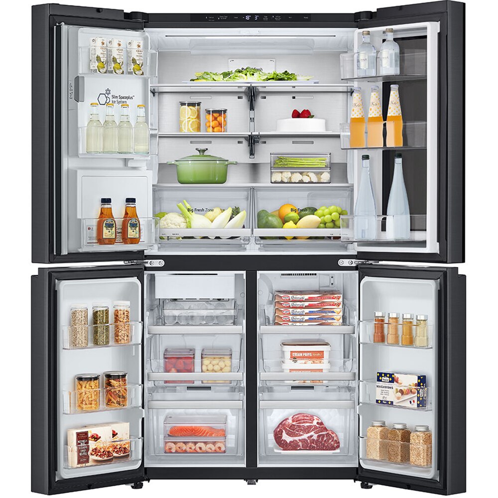 Side by Side LG GMG960EVEE, No Frost, InstaView, 638 l, H 179 cm, Clasa E, Dozator apa, negru