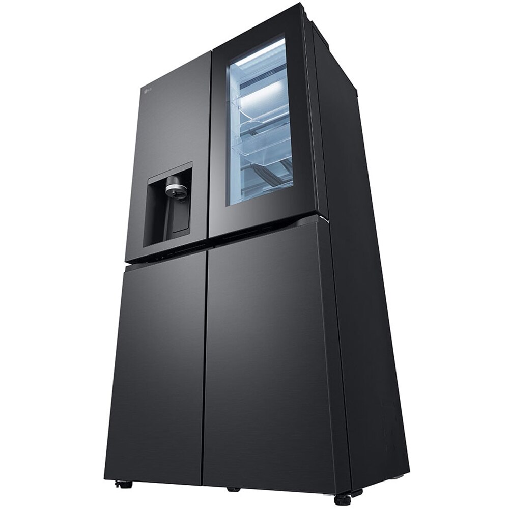 Side by Side LG GMG960EVEE, No Frost, InstaView, 638 l, H 179 cm, Clasa E, Dozator apa, negru