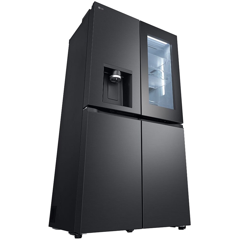 Side by Side LG GMG960EVEE, No Frost, InstaView, 638 l, H 179 cm, Clasa E, Dozator apa, negru