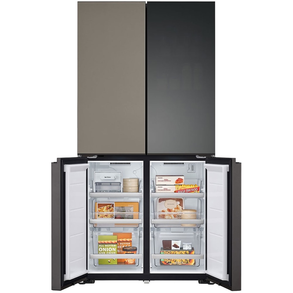 Side by Side LG GMV960NNME, No Frost, MoodUP, 617 l, H 187 cm, Clasa E, Wi-Fi, multicolor