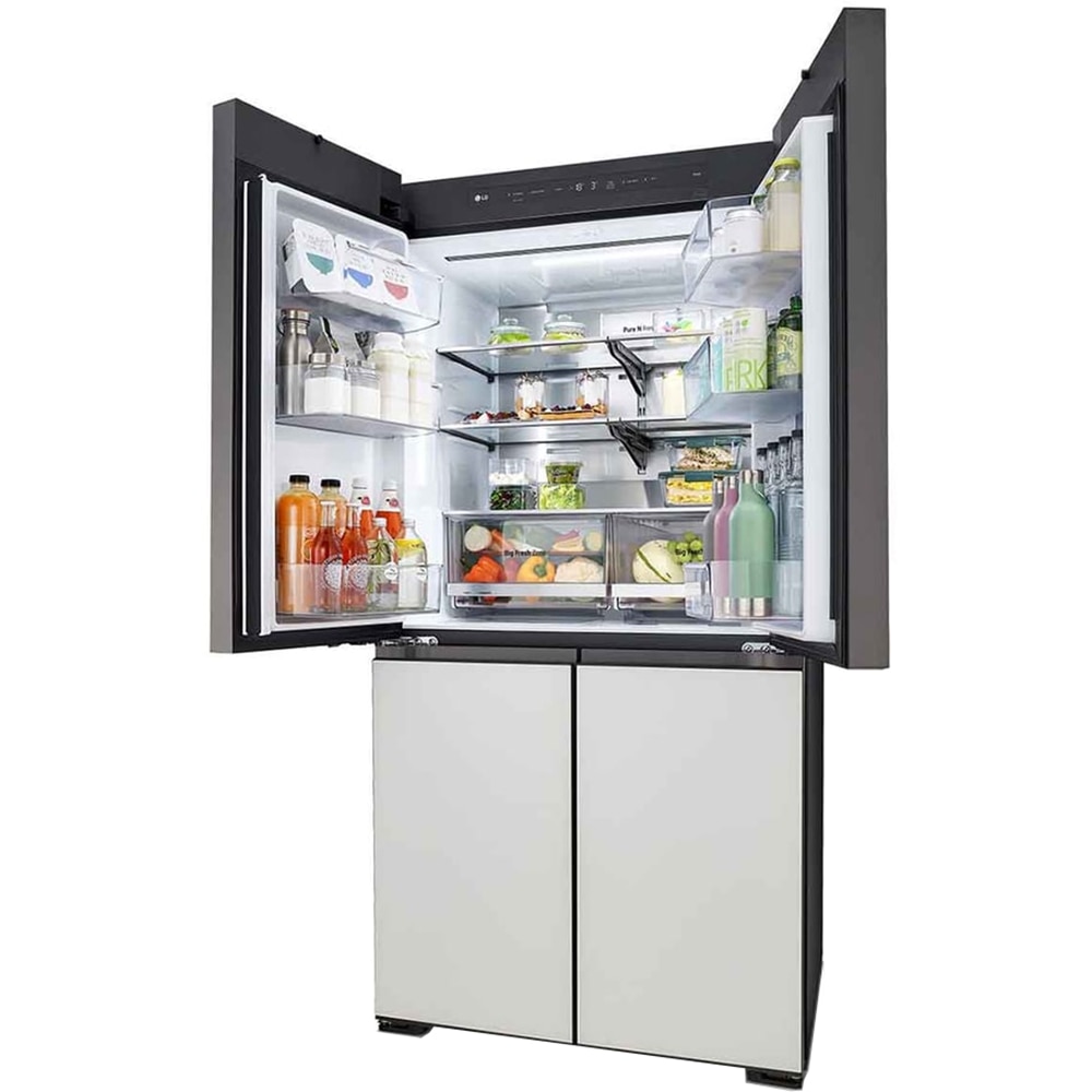 Side by Side LG GMV960NNME, No Frost, MoodUP, 617 l, H 187 cm, Clasa E, Wi-Fi, multicolor