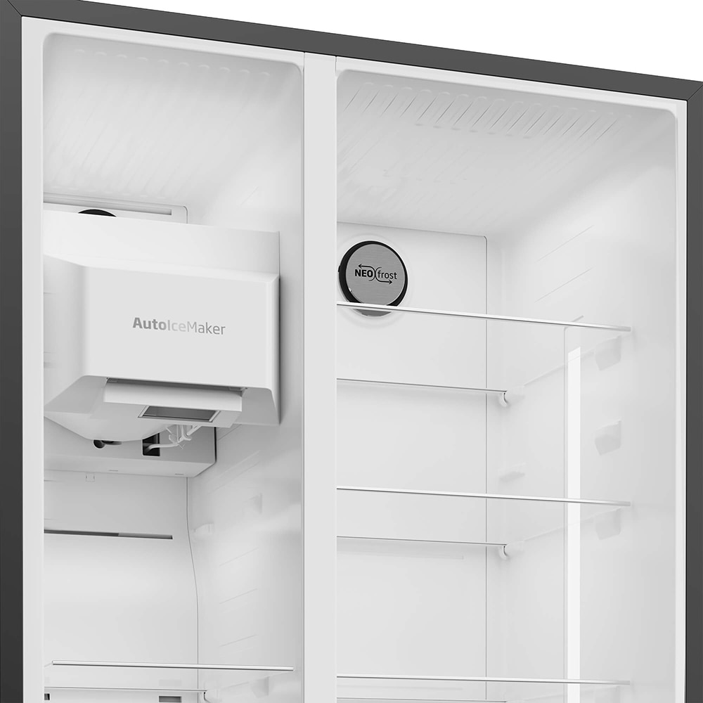 Side by Side BEKO GN162340XBRN, No Frost, 571 l, H 179 cm, Clasa E, Dozator apa, dark inox