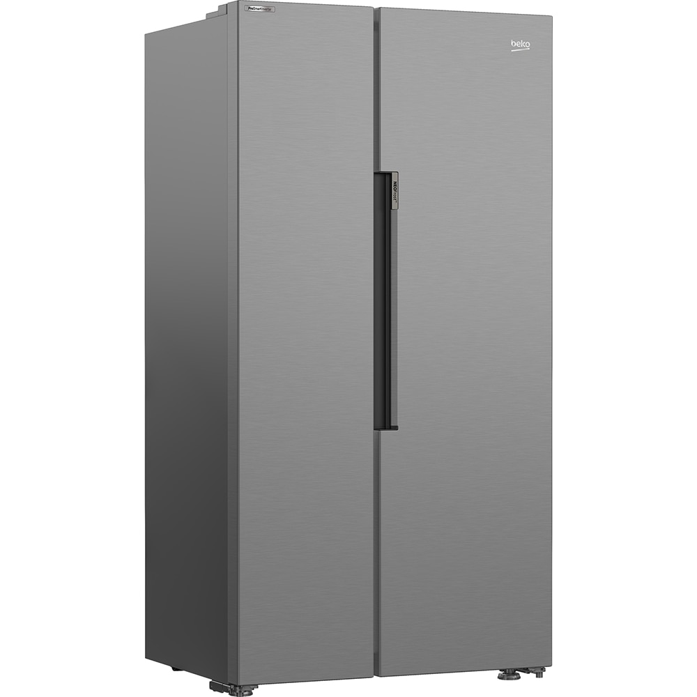 Side by Side BEKO GN163141XBN, No Frost, 593 l, H 179 cm, Clasa E, argintiu