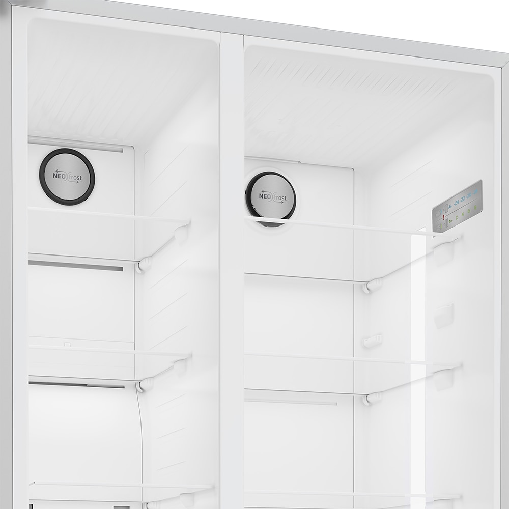 Side by Side BEKO GN163141XBN, No Frost, 593 l, H 179 cm, Clasa E, argintiu