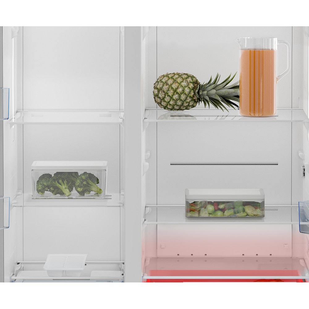 Side by Side BEKO GN163141XBN, No Frost, 593 l, H 179 cm, Clasa E, argintiu