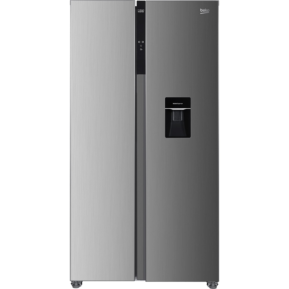 Side by Side BEKO GNO5322WDXPN, No Frost, 529 l, H 177 cm, Clasa E, Dozator apa, inox