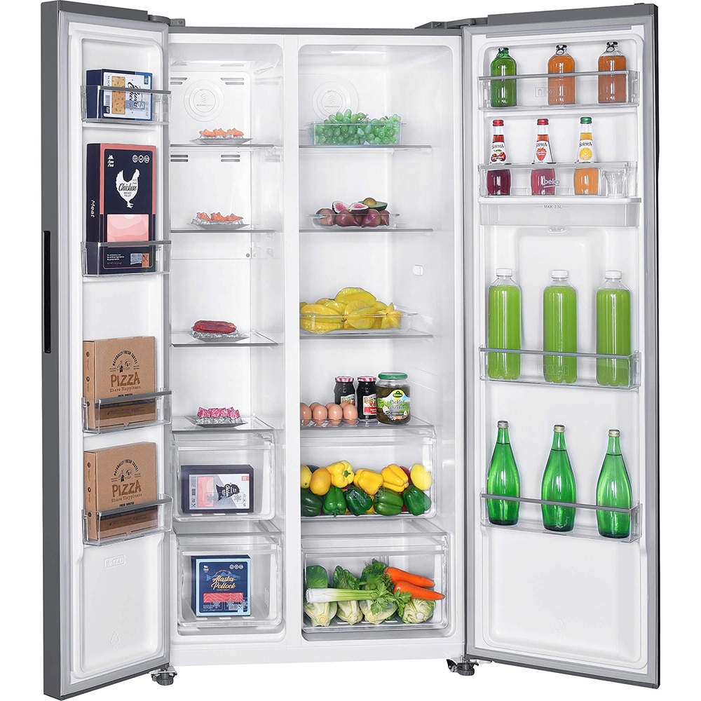 Side by Side BEKO GNO5322WDXPN, No Frost, 529 l, H 177 cm, Clasa E, Dozator apa, inox