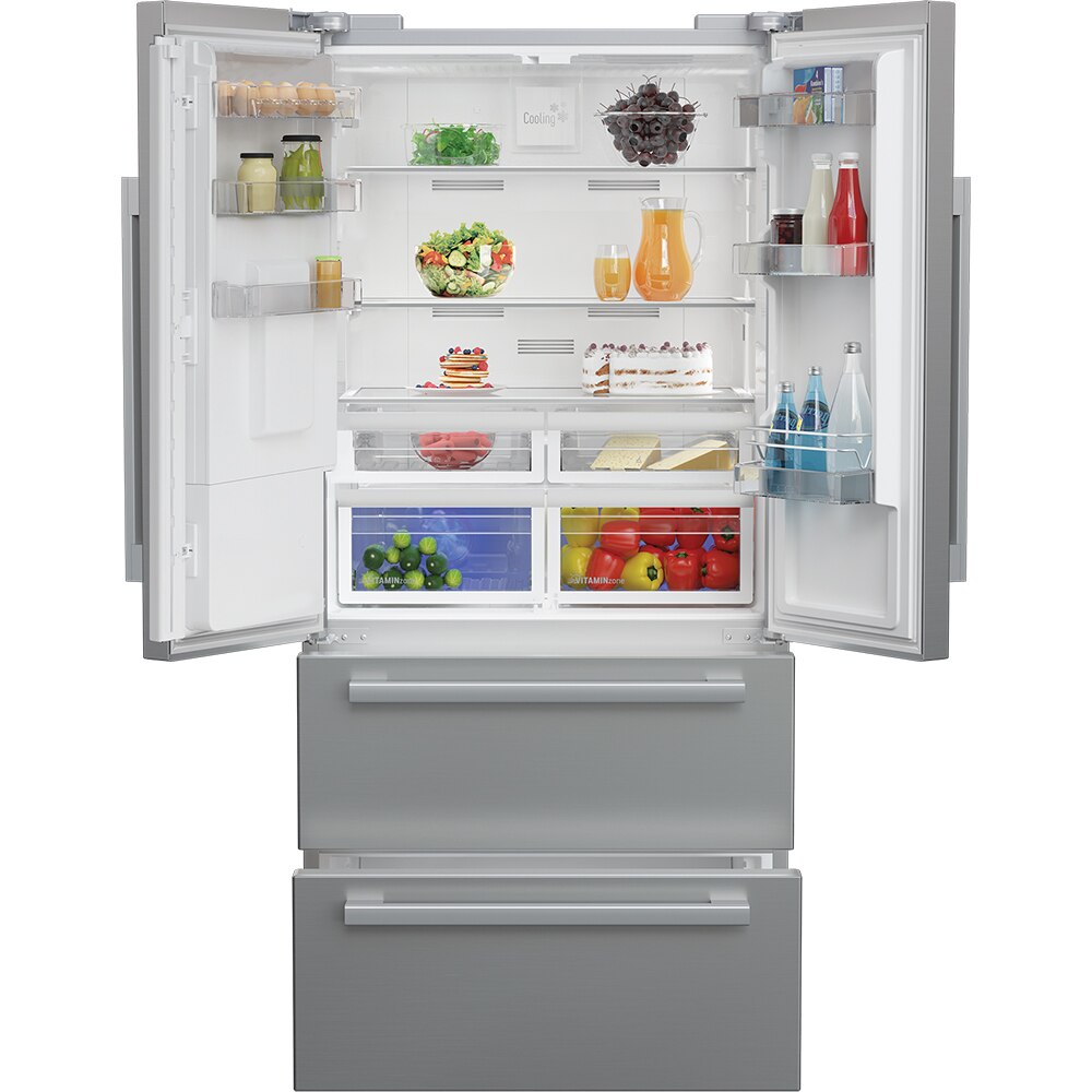 Side by Side GRUNDIG GQN1240XN, No Frost, 539 l, H 182 cm, Clasa E, inox