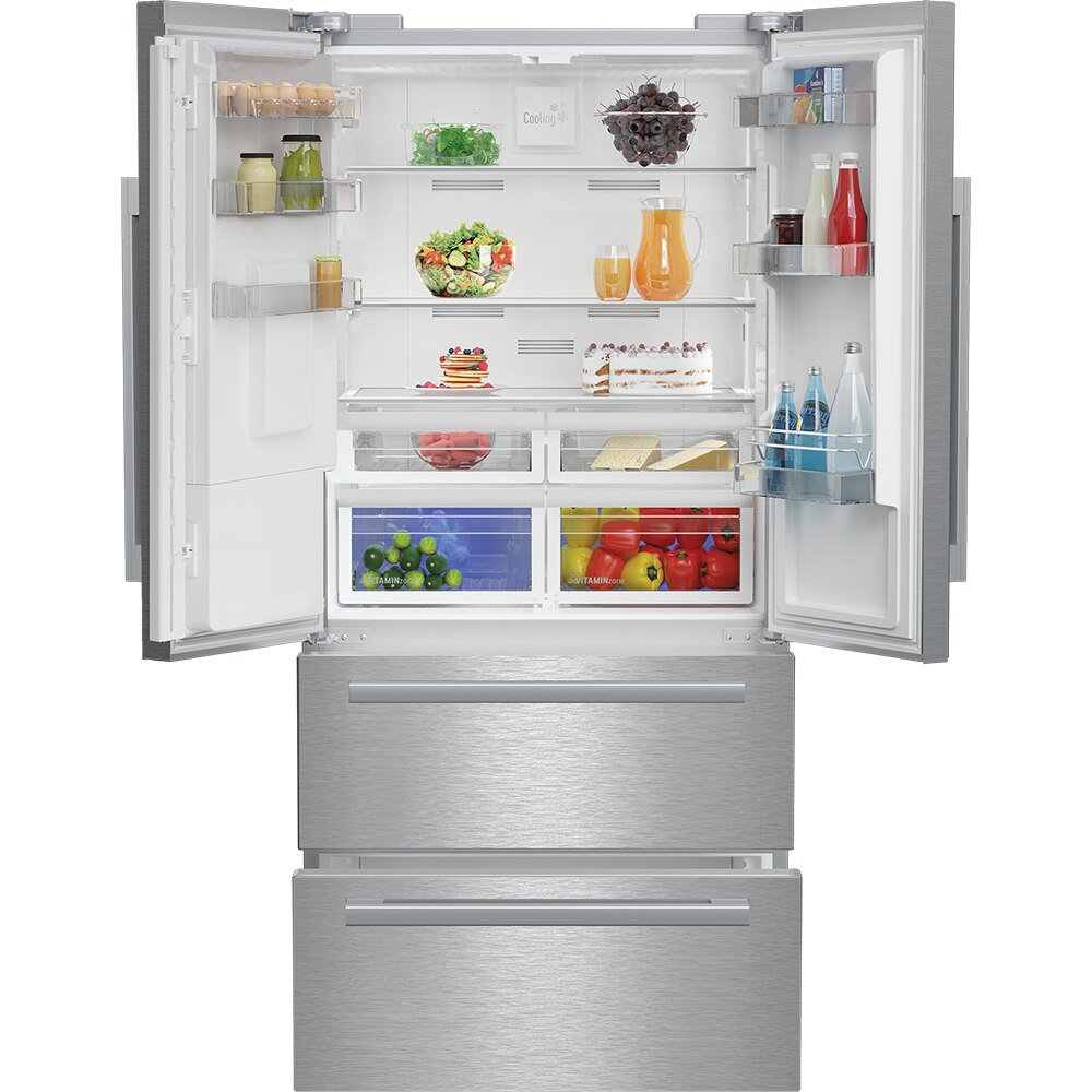 Side by Side GRUNDIG GQN1240XN, No Frost, 539 l, H 182 cm, Clasa E, inox