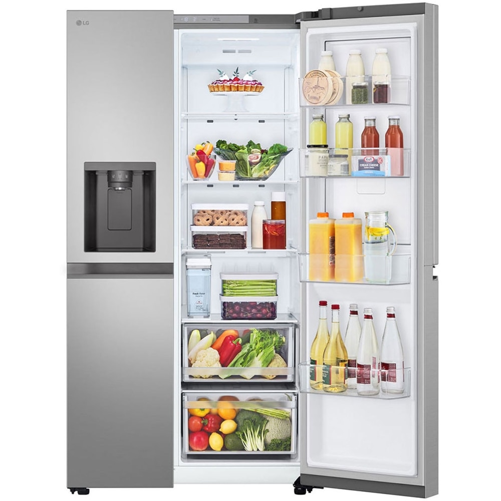 Side by Side LG GSJC41PYPE, No Frost, 641 l, H 179 cm, Clasa E, Dozator apa, argintiu