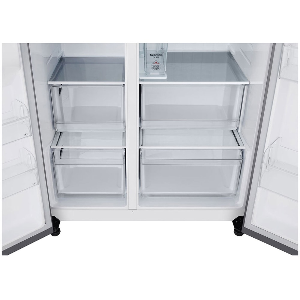 Side by Side LG GSJC41PYPE, No Frost, 641 l, H 179 cm, Clasa E, Dozator apa, argintiu
